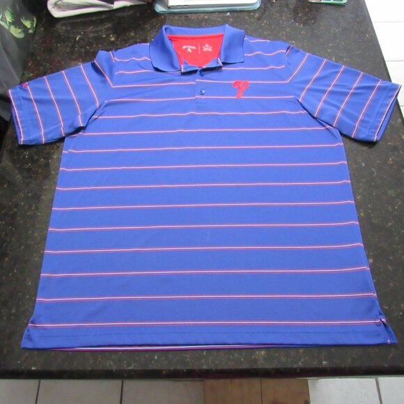 Antigua Philadelphia Phillies 2013 XL Mens Blue/Red Compass Short Sleeve Polo - Picture 13 of 15